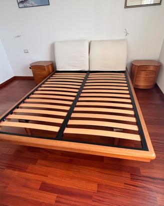 Letto matrimoniale con comodini -materasso regal