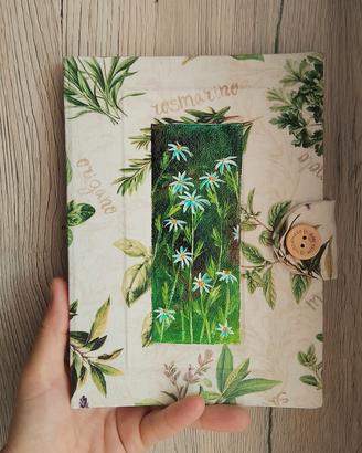 Taccuino verde, diario fatto a mano dipinto
