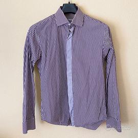 Brian Dales Camicia Righe Viola Bianco - 42