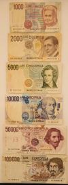 LOTTO 6 BANCONOTE DA 1000 A 100000 LIRE ITALIA