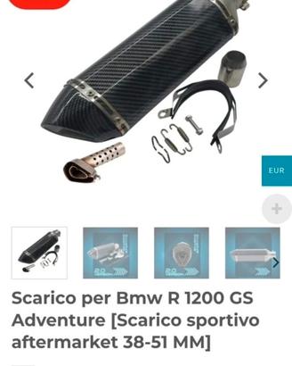 Terminale scarico sportivo universale 38-51 mm