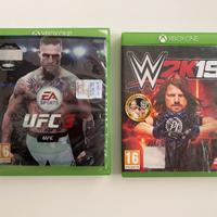 Set 2 giochi xbox one UFC 3 e WWE 2k19