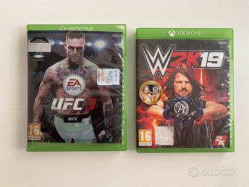 Set 2 giochi xbox one UFC 3 e WWE 2k19