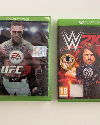 Set 2 giochi xbox one UFC 3 e WWE 2k19