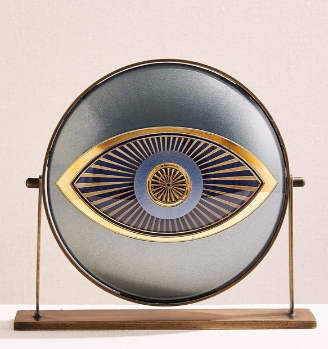 Nazar Obje Turco in vetro e metallo-doppia faccia