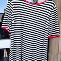 Abito da donna a righe bianche e nere taglia 46