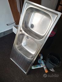 Lavello acciaio inox doppia vasca con gocciolatoio