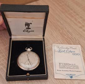Elgin 19 j con scatola, garanzia e porta orologio