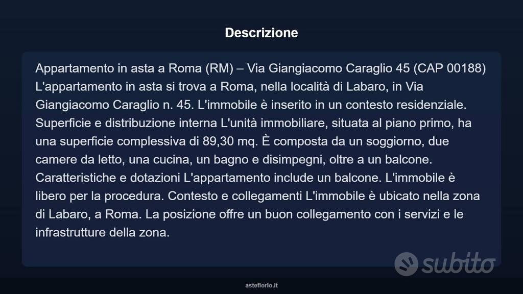 Appartamento – Roma, Labaro, Municipio Roma XV - Altro
