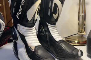 Stivali Moto Racing Forma Modello Freccia Nero Bia