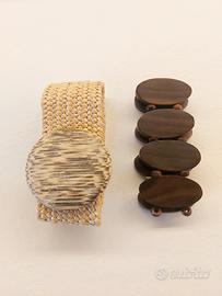 Coppia bracciali etnici legno