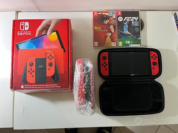 Bundle Nintendo Switch OLED rossa, con 2 giochi