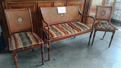 salottino in vimini vintage