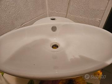 Lavabo bagno Pozzi Ginori in ceramica bianca da ap