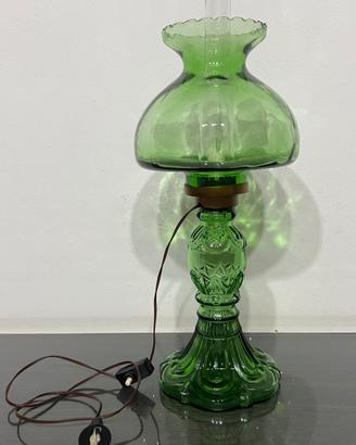 Lampada elettrica vintage vetro verde
