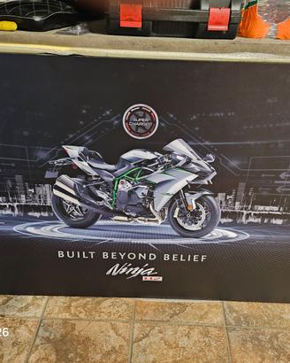 Stampa moto Kawasaki H2 misura 80 x 120 cm