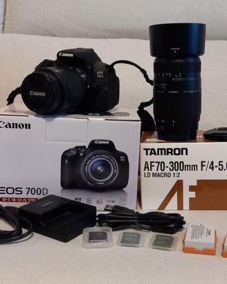 Fotocamera Canon EOS 700D + 18-55mm + 70-300mm