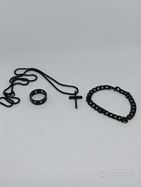 Set bracciale anello collana
