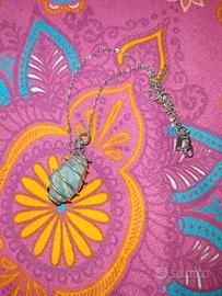 Collana in wire con Apatite Blu Chiara 