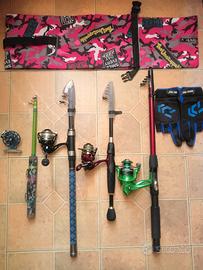 Canne Mulinelli Attrezzature pesca Completa NUOVA