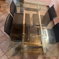 Tavolo in cristallo e acciaio allungabile CATTELAN