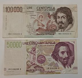 6# Banconote 100000 lire e 50000 lire
