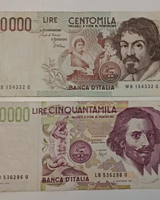 6# Banconote 100000 lire e 50000 lire