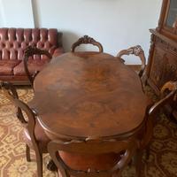 Tavolo  pranzo in radica + 6 sedie + tavolino