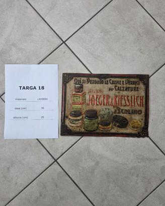 Rara targa Vintage "Jaeger & Kiesslich" Berlino
