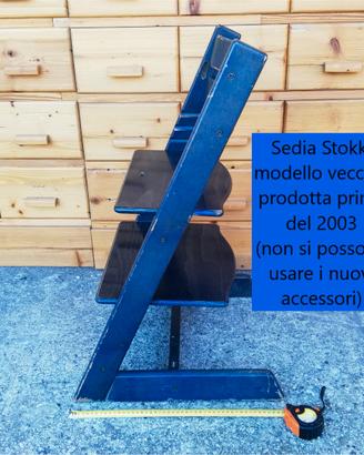 sedia Stokke Tripp Trapp, vintage, blu