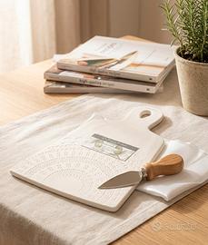 Set tagliere Claraluna in ceramica decorata