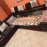 Divano/letto angolare in eco pelle 