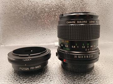 Canon new FD 50mm f/3.5 macro + m4/3