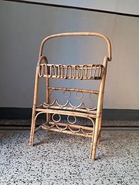 mobiletto bar in bambù e rattan, anni 60