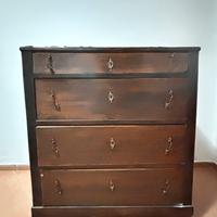 Cassettiera in legno di noce massello