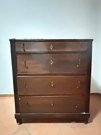 Cassettiera in legno di noce massello