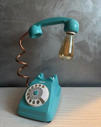 Lampada telefono azzurra
