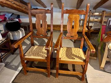 Sedia capotavola classica con seduta paglia