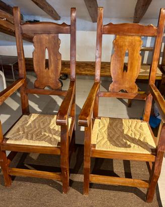 Sedia capotavola classica con seduta paglia
