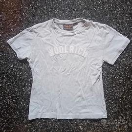 T-shirt Woolrich donna S azzurra e bianca