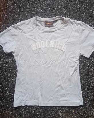 T-shirt Woolrich donna S azzurra e bianca