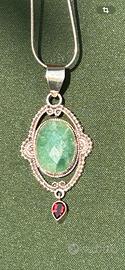 Ciondolo Smeraldo Colombiano & Garnet