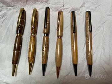 Penne in legno artigianali tornite a mano