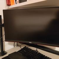 Monitor AOC gaming + braccio di supporto