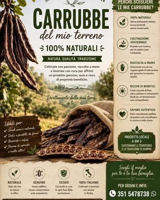 Carrubbe raccolte a mano