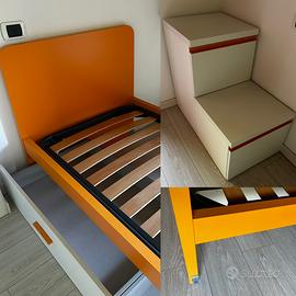 Letto + doghe + cassettone + cassettiera