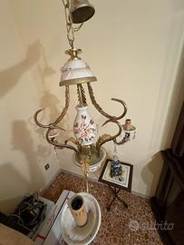 Lampadario in ceramica con 3 luci