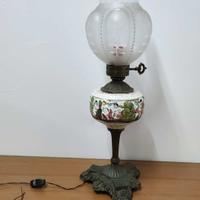 Grande lume Lanterna vintage ottone e ceramica alt