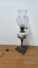 Grande lume Lanterna vintage ottone e ceramica alt