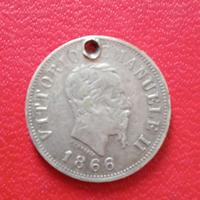 Moneta con FORO da 50 Centesimi Valore – RARA 1866
